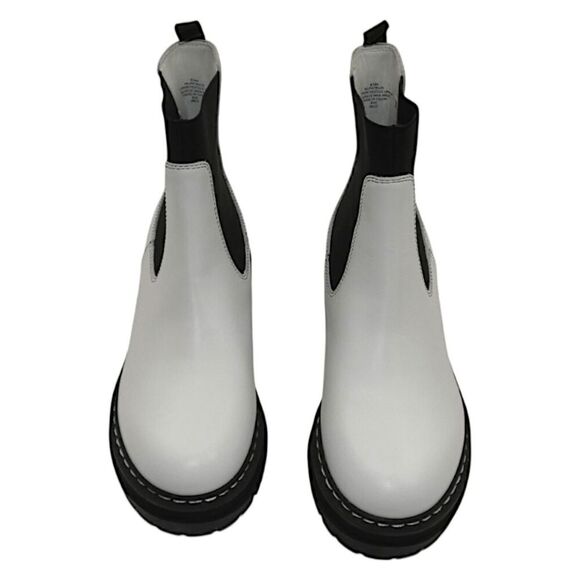 NWOB Marc Fisher ML Patrick White Chelsea Boots Chunky Lug Sole Women’s 6.5 - Picture 3 of 9